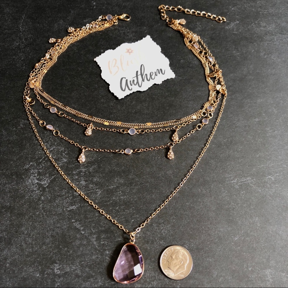 3/$25⚡️multilayered gem w/ charms choker necklace - Picture 3 of 6